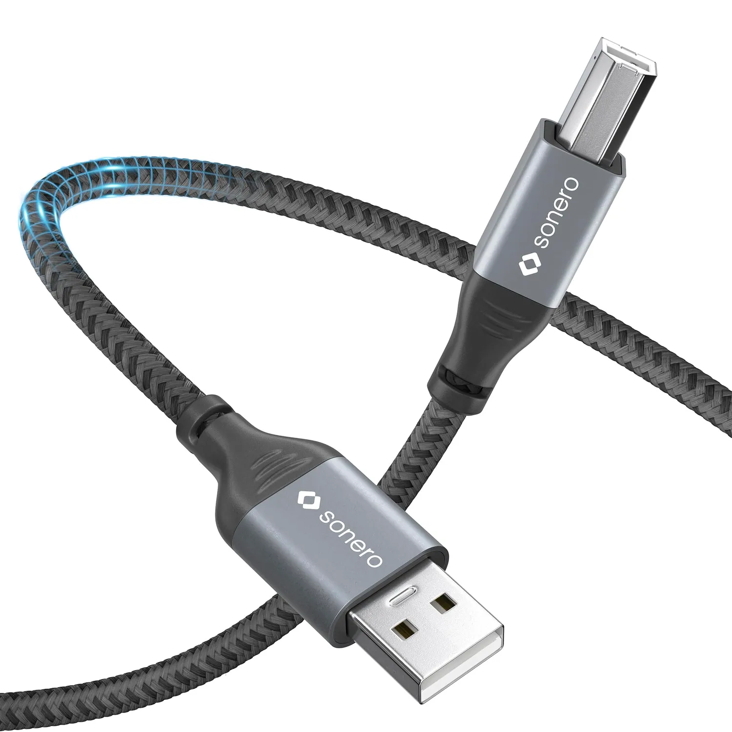 Sonero SPC-U010-005 USB-Kabel A-B 0,5m space grey