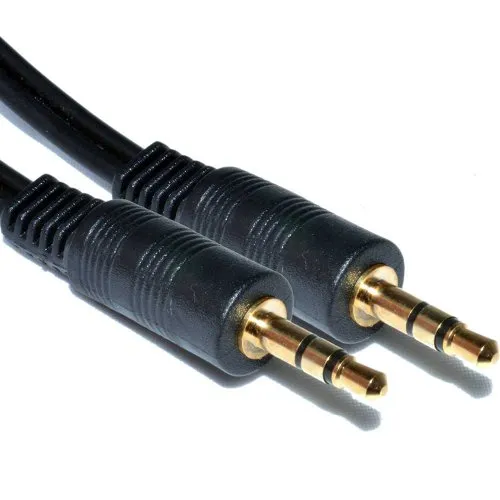 Kenable 3,5mm Klinke Aux Kabel 10m schwarz vergoldet