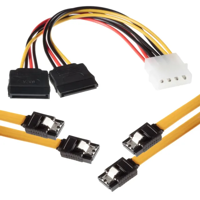 Poppstar SATA 3 Datenkabel Set gelb 2x 50 cm