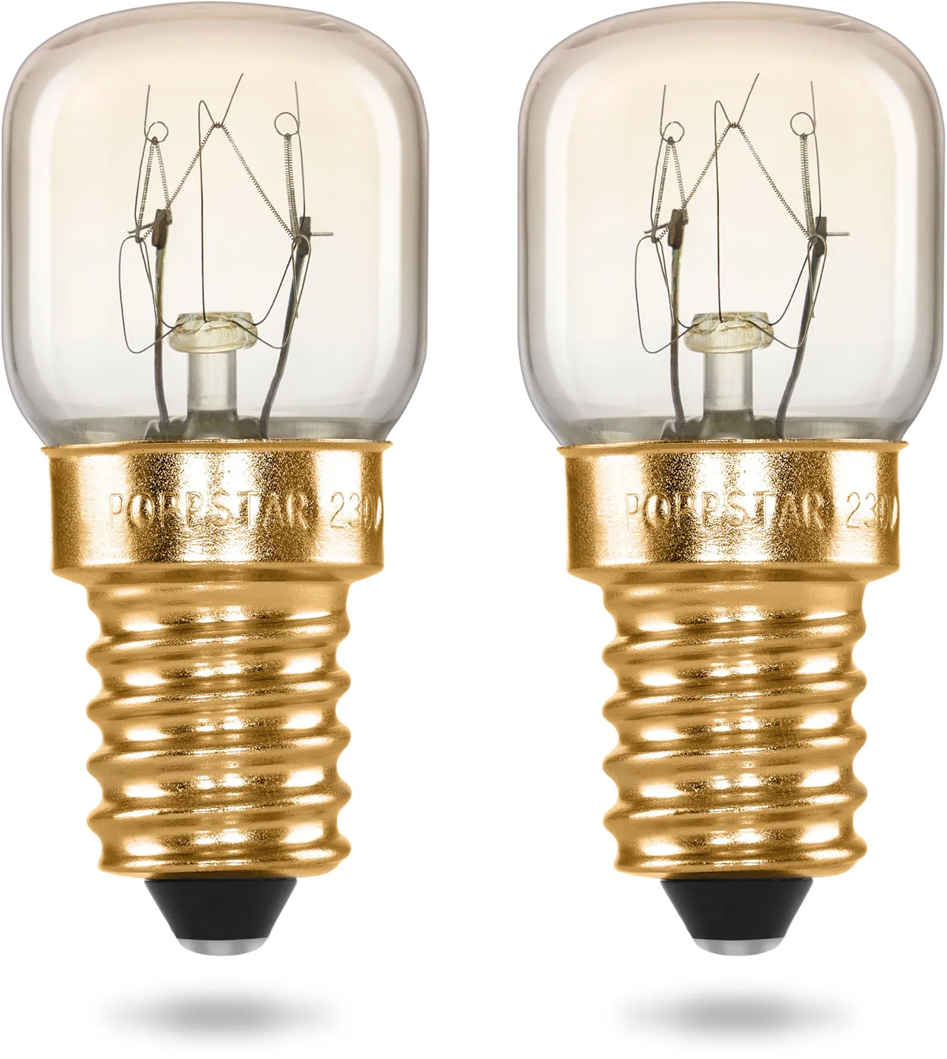 Poppstar T22 Backofenlampe E14 15W 2 Stück warmweiß