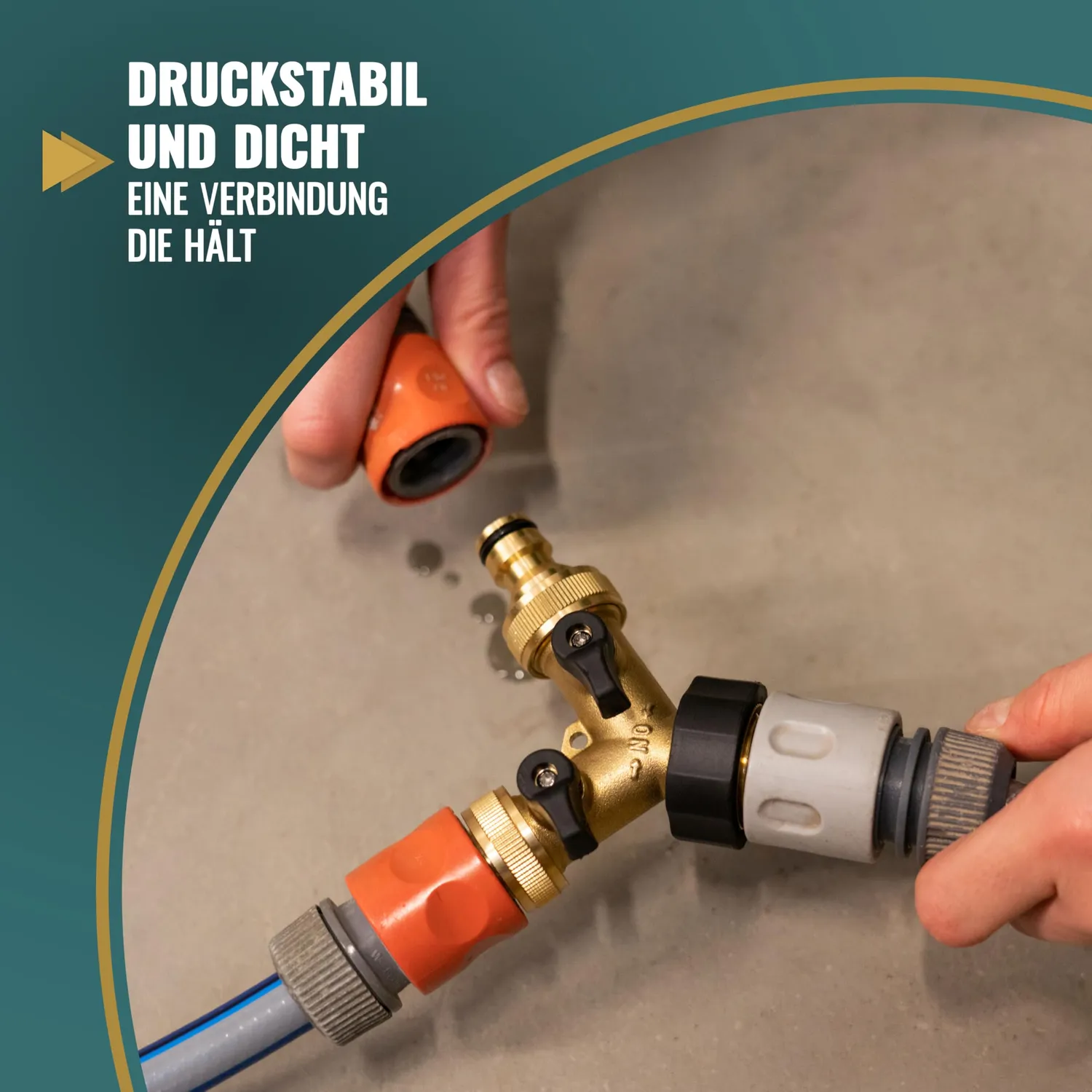 Poppstar Y-Verteiler 3/4 Zoll 2-fach mit Schnellverbinder