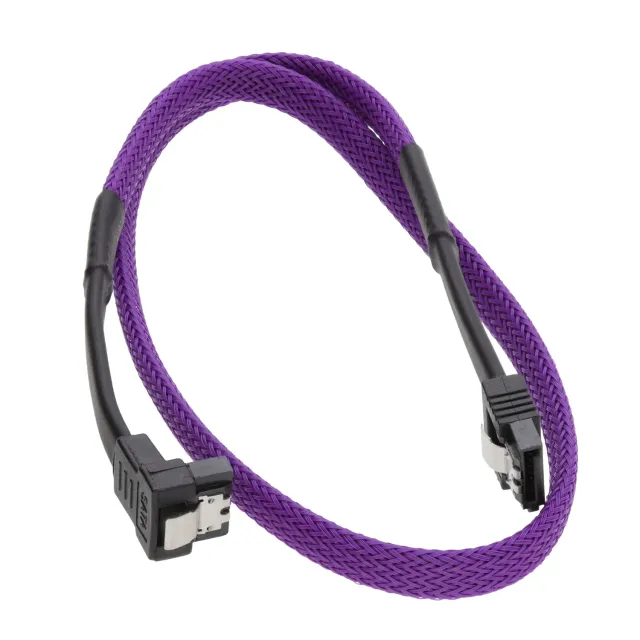Kenable Profi SATA 3 Kabel 50cm lila abgewinkelt