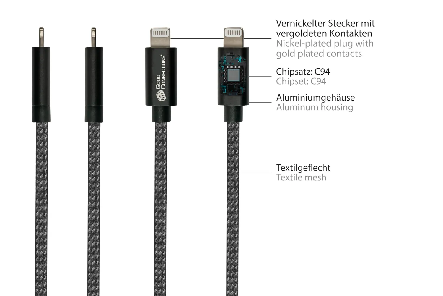 Good Connections USB-C Lightning Kabel MFI 0,5m