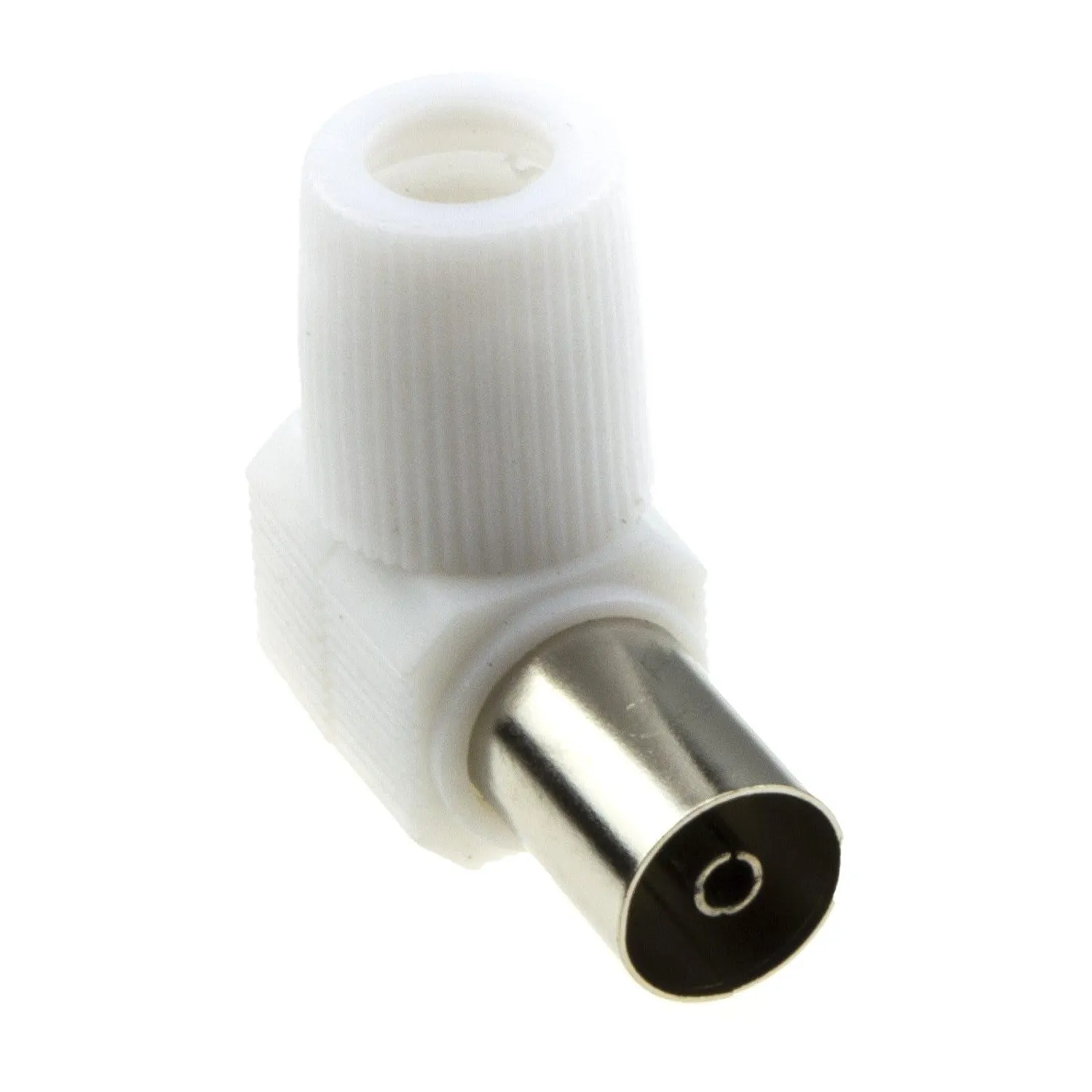kenable RF Koaxial Winkelstecker weiß Plug RG6
