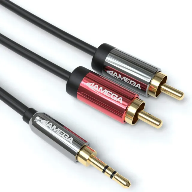 Jamega Cinch auf Klinke Kabel 3,5mm 1m Stereo doppelt geschirmt