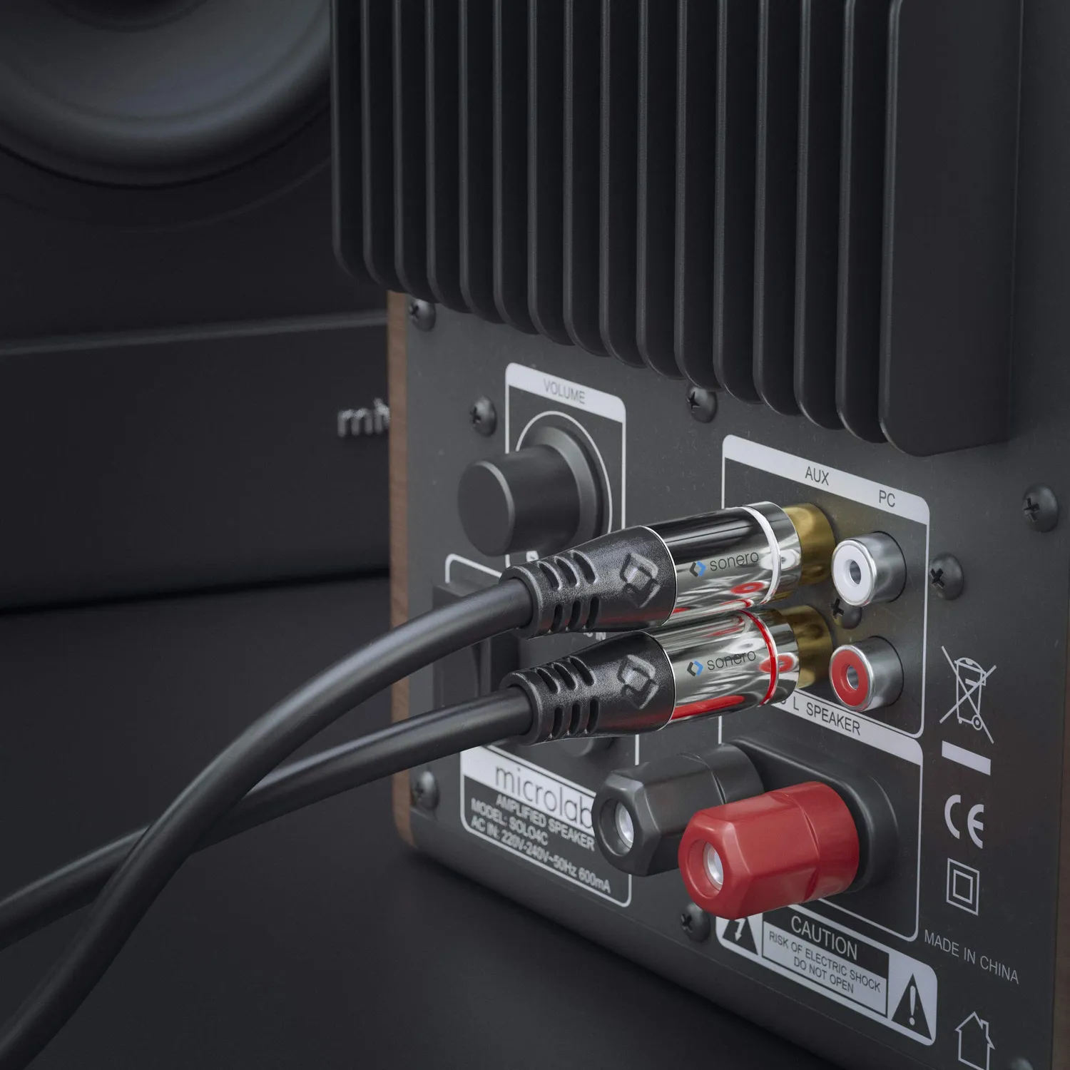 Sonero S-AC900-020 Cinch-Y-Kabel 2m schwarz vergoldet