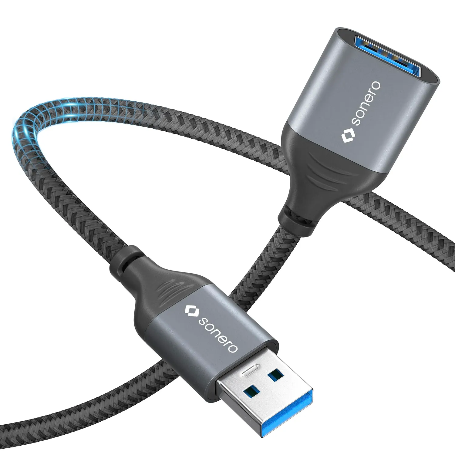 Sonero SPC-U055 USB-Verlängerung 0,5m USB3.0 grau A/A