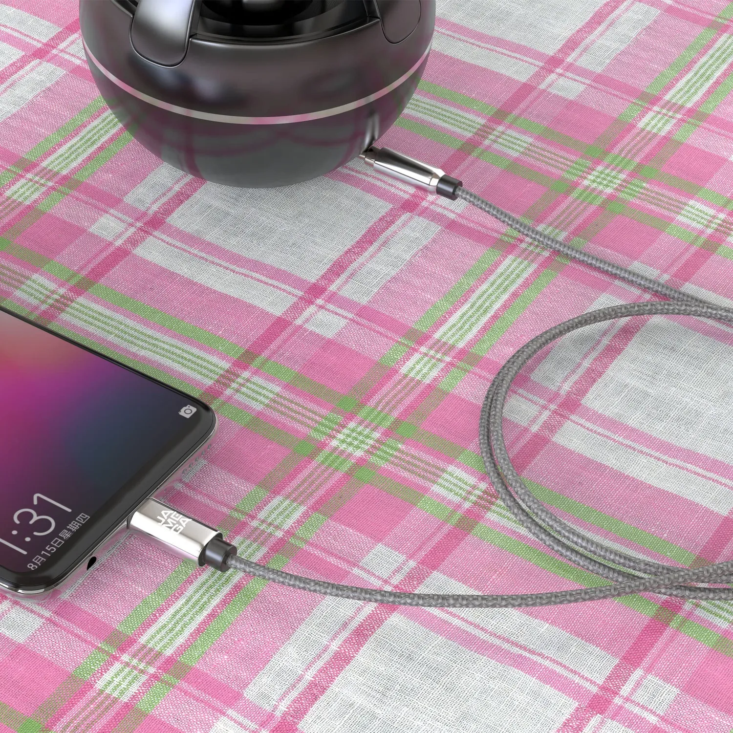 JAMEGA USB-C auf Klinke Aux Kabel 0,5m Nylon Stereo