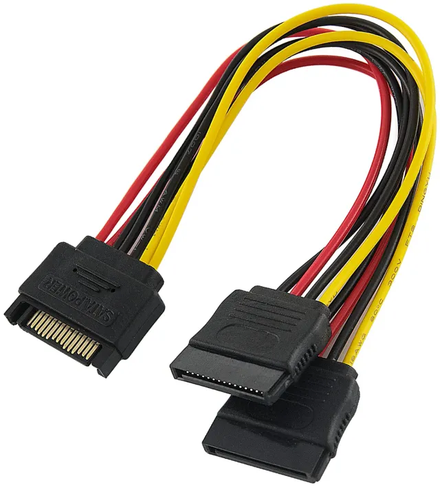 Poppstar SATA Y-Stromkabel 15 cm 1 auf 2