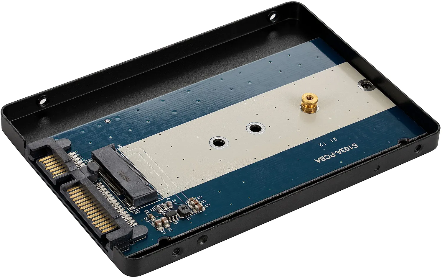Poppstar M.2 auf 2,5 Zoll SATA Gehäuse Aluminium schwarz