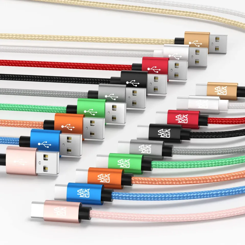 JAMEGA USB-C Ladekabel 0,5m Gold Nylon 3A Fast Charge