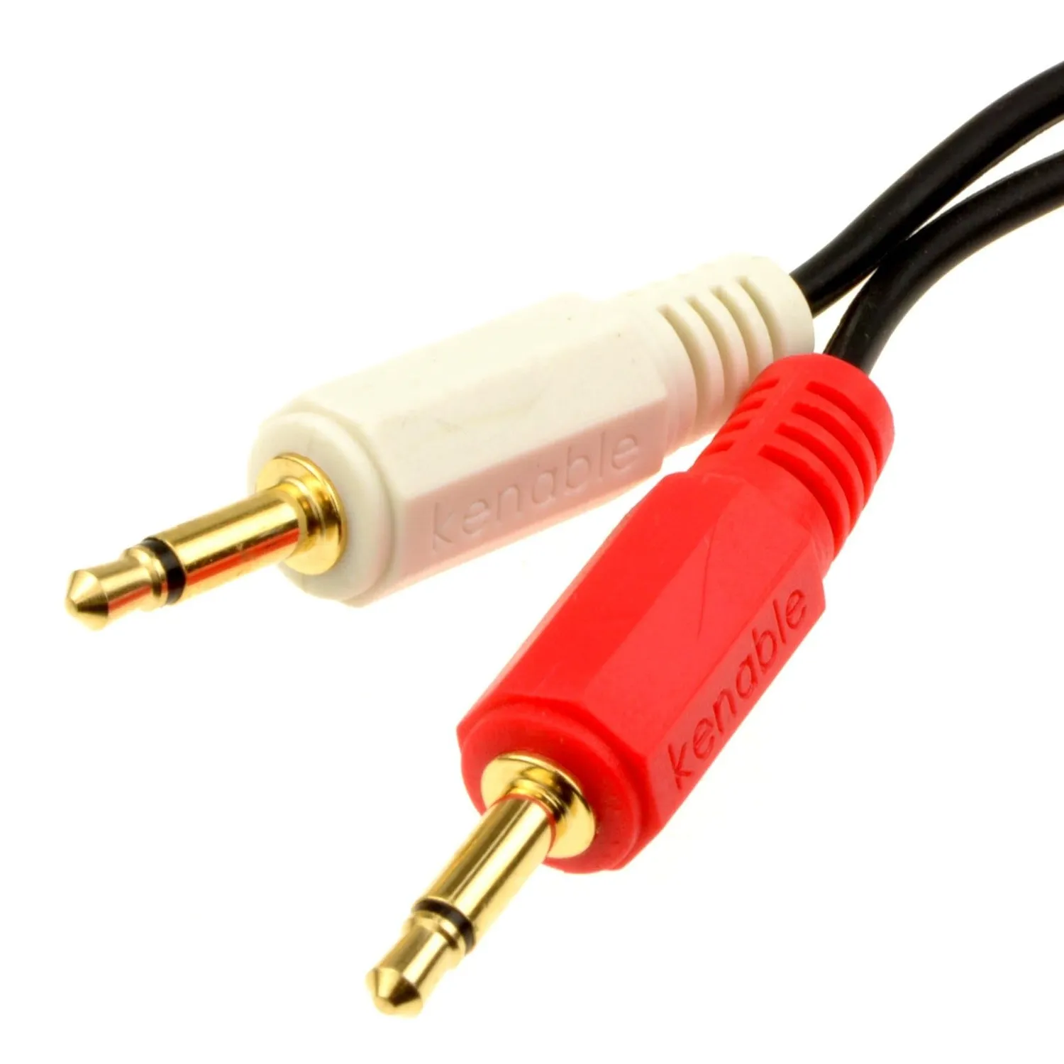 Kenable 3,5mm Stereo Y-Audiokabel 2m schwarz vergoldet