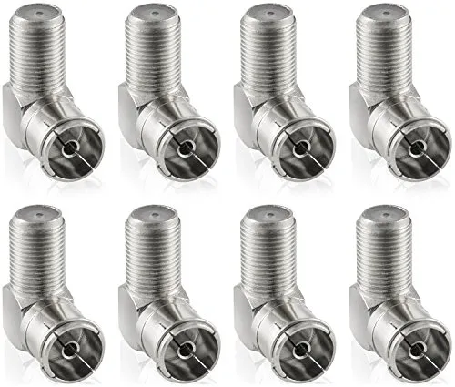 Poppstar SAT Winkeladapter 90° 8x F-Buchse