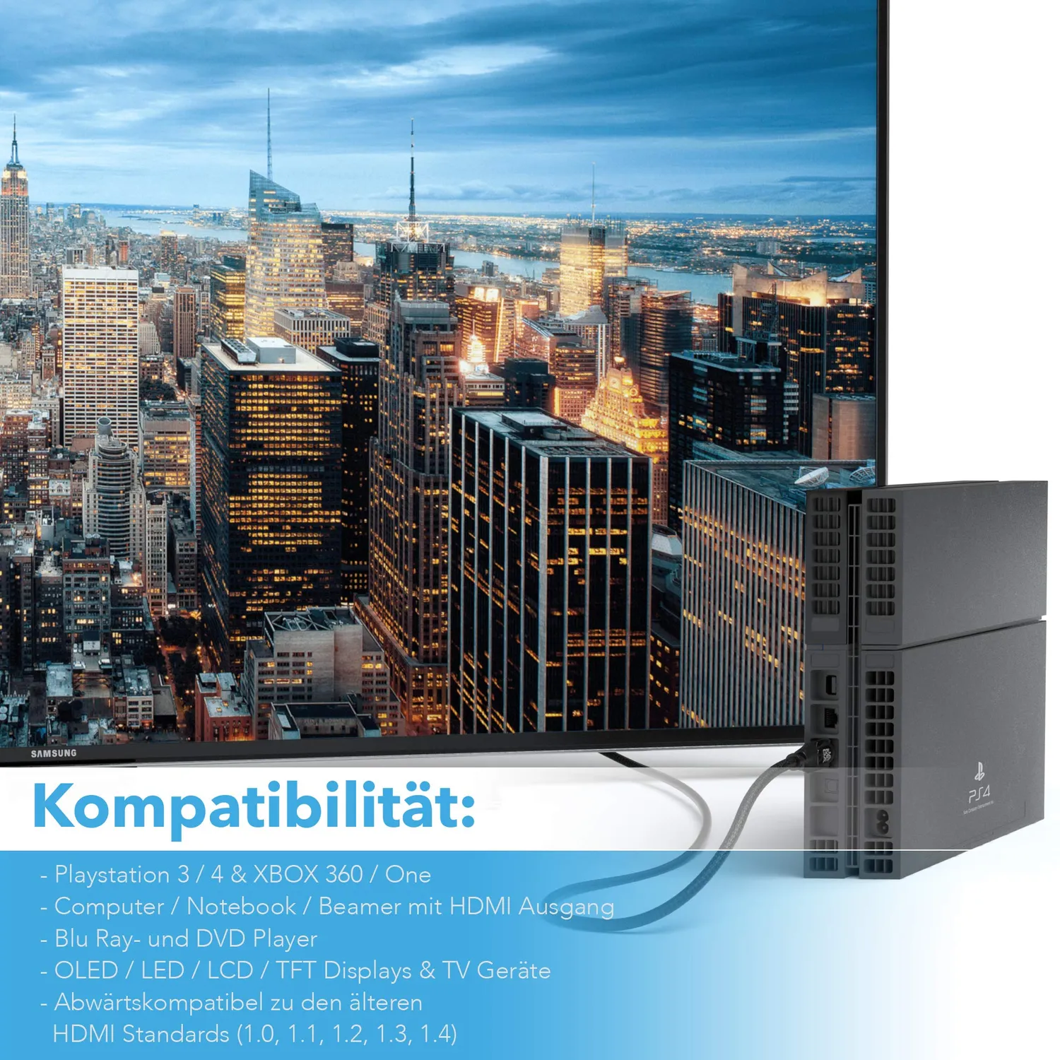 Jamega Black Series HDMI Kabel 2.0 High Speed 0,5 m