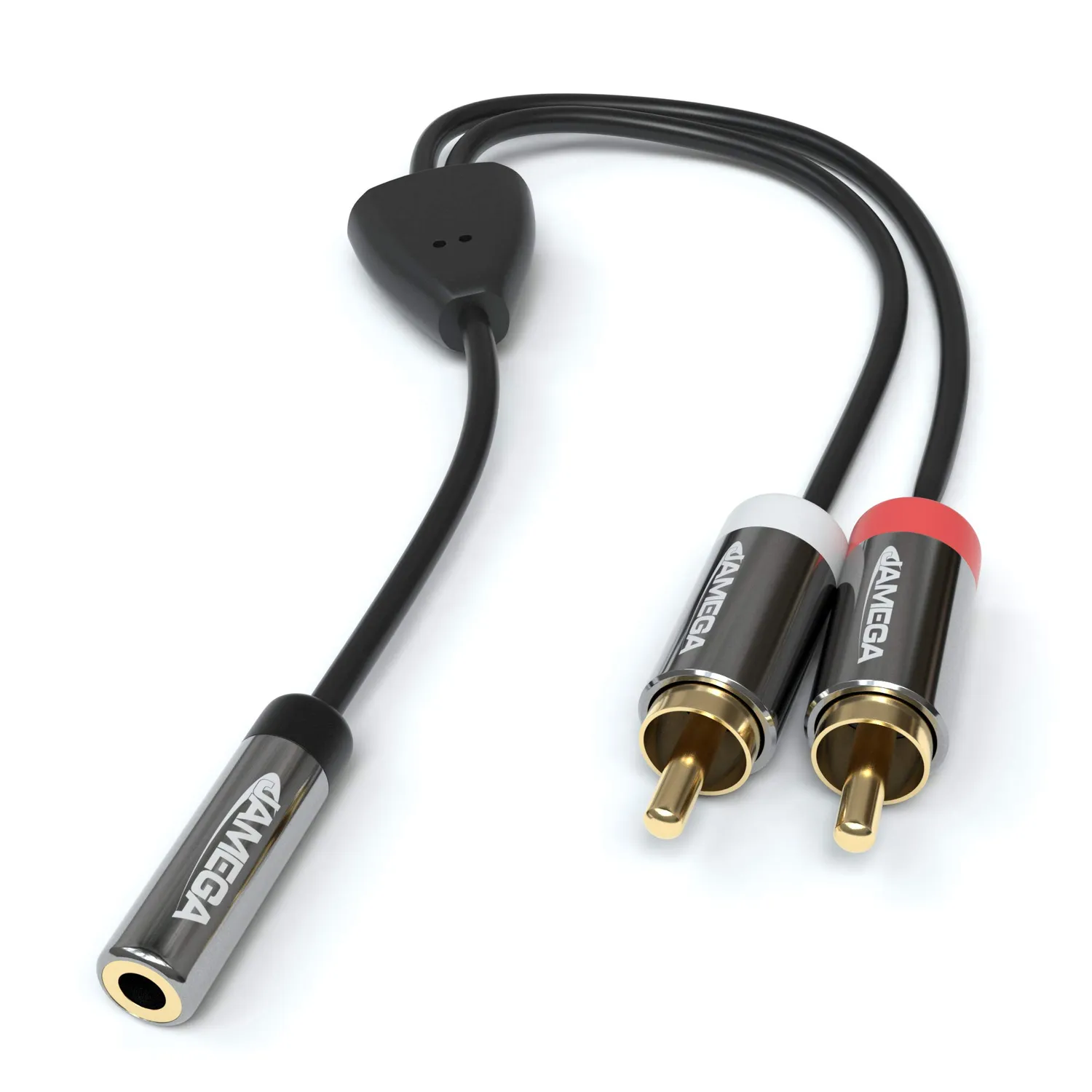 Jamega AUX zu Cinch Adapter 3,5mm auf 2x RCA Metall