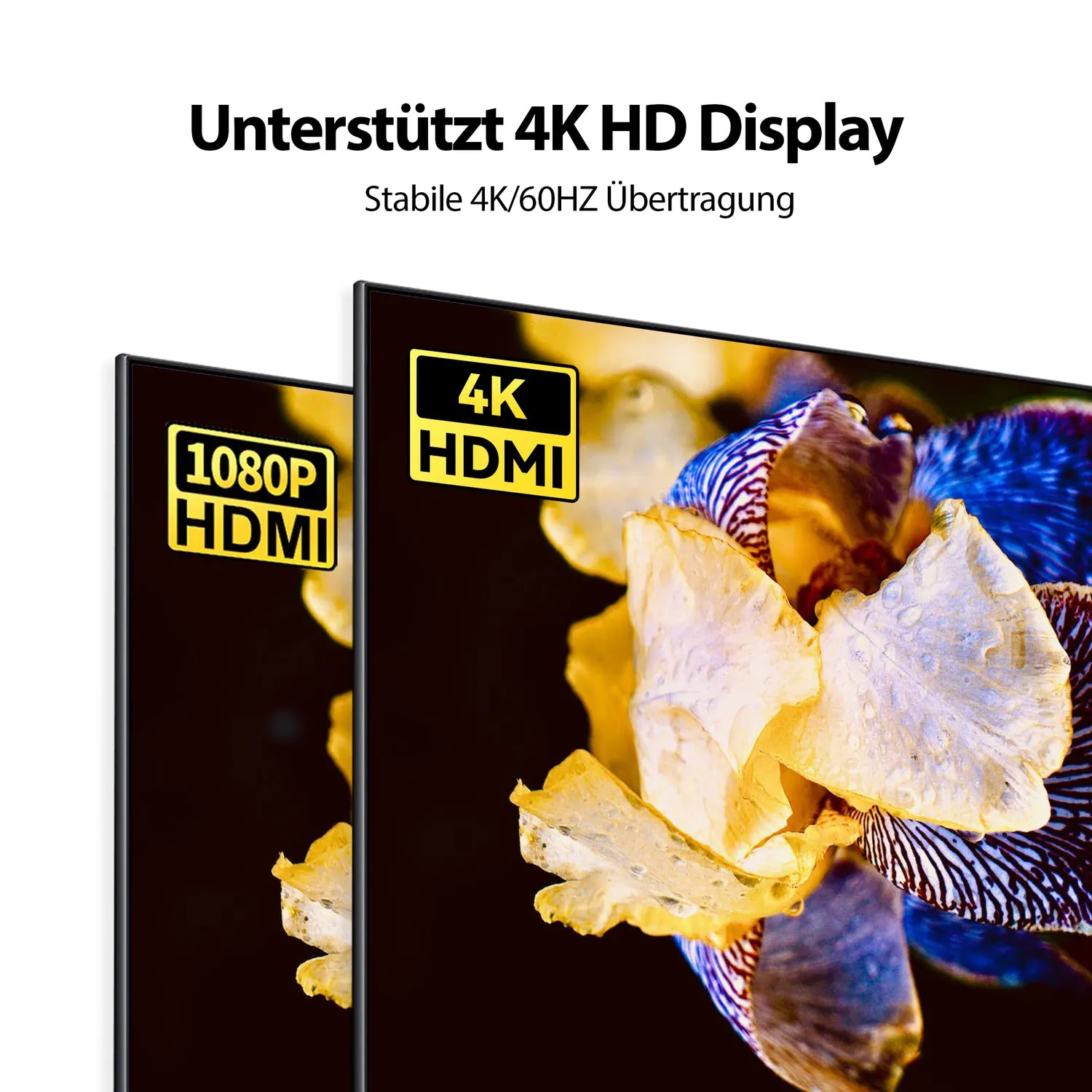 JAMEGA HDMI Winkeladapter 90°+270° 2er Set 4K Flach