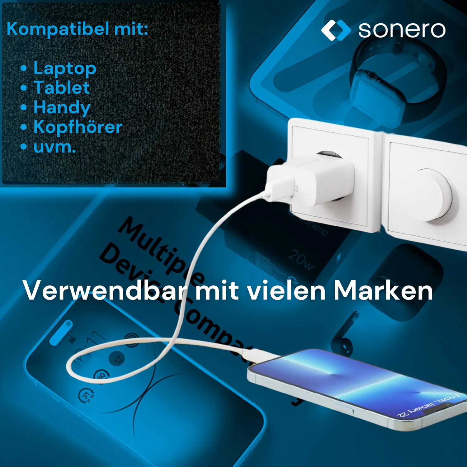Sonero X-PS101 USB-C Ladegerät 20 W PD weiß