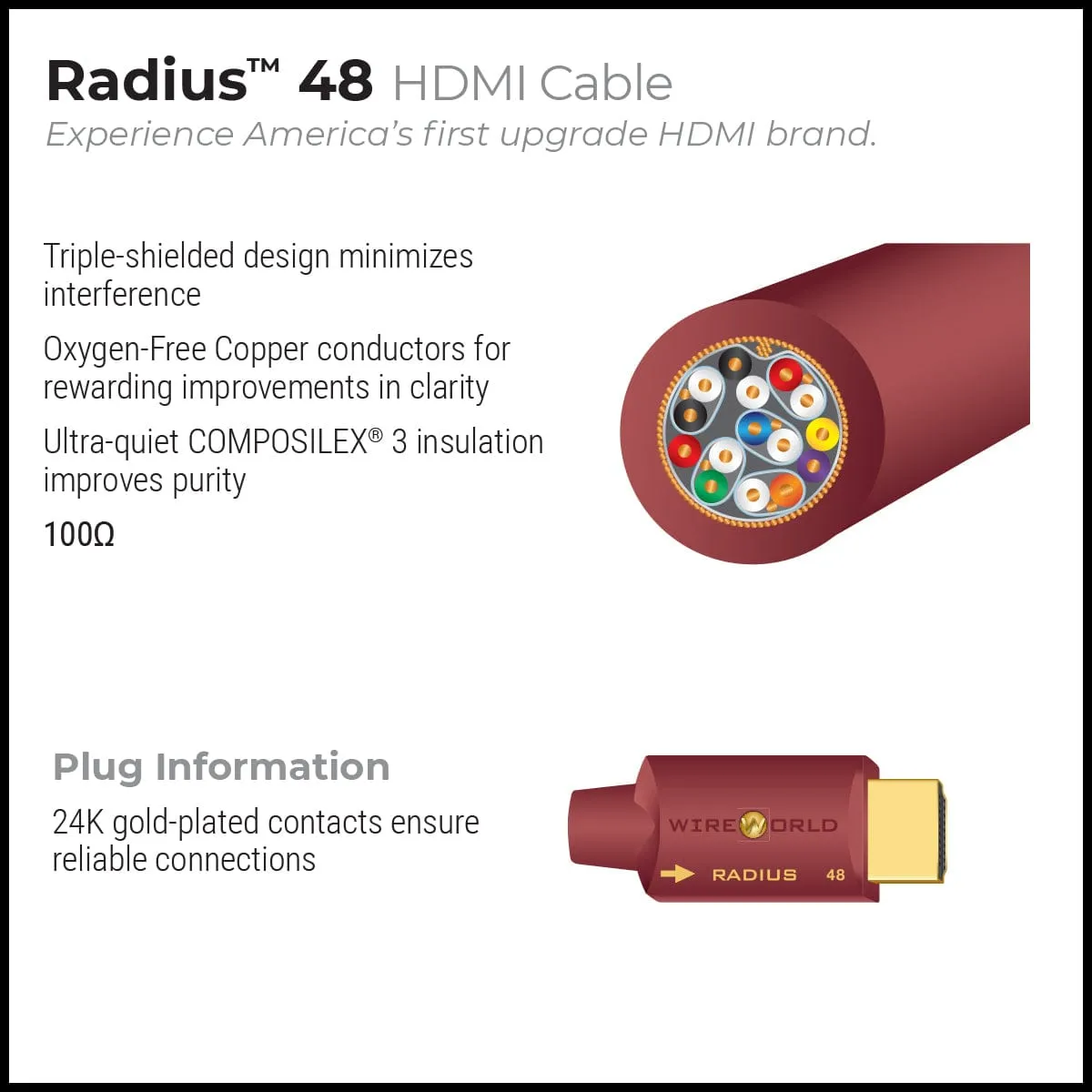 WireWorld Radius 48 HDMI-Kabel 1,0m 8K 48Gbps