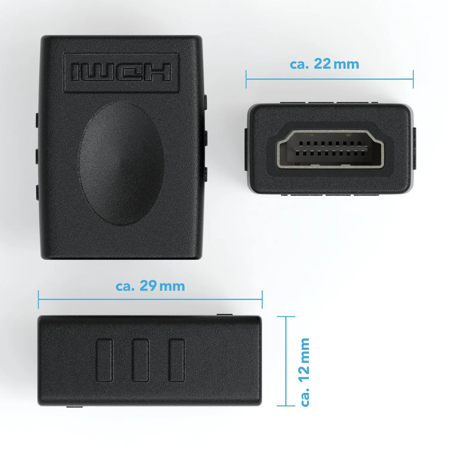 Jamega HDMI Adapter Buchse-Buchse 1er Pack vergoldet 4K