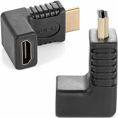 Poppstar HDMI Winkeladapter 90 Grad 2er Set 4K