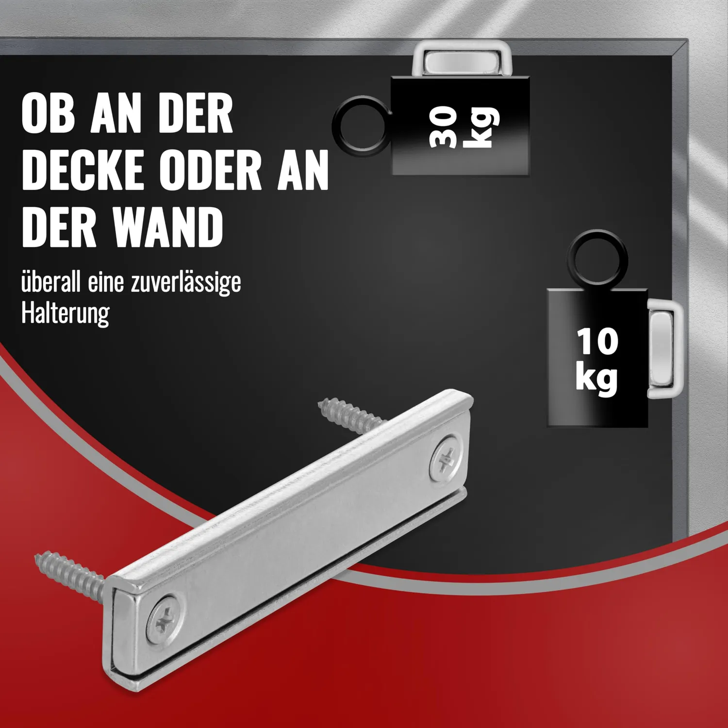Poppstar Quader-Magnet Anschraubmagnet 6 Stück 30 kg