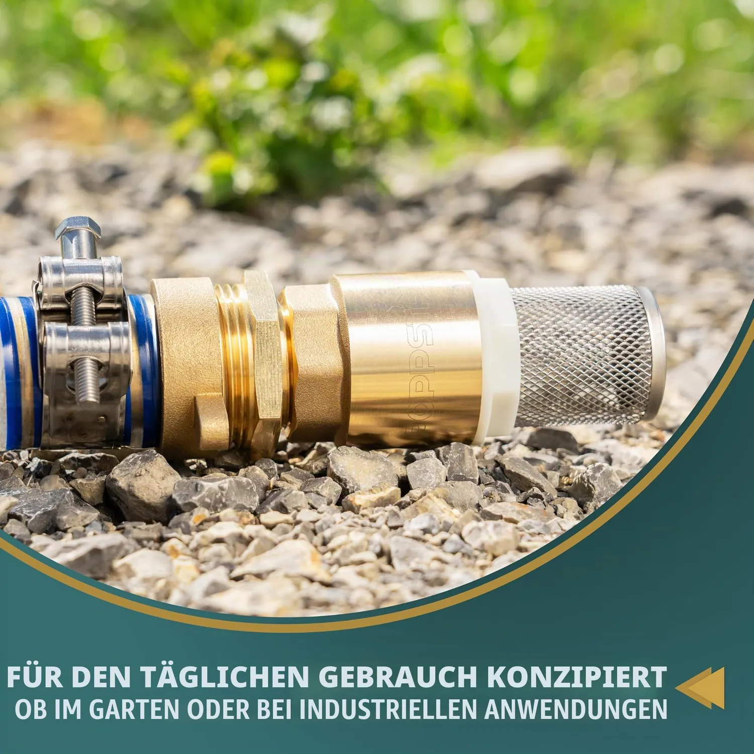 Poppstar Fußventil 1 Zoll Messing Saugkorb Edelstahl