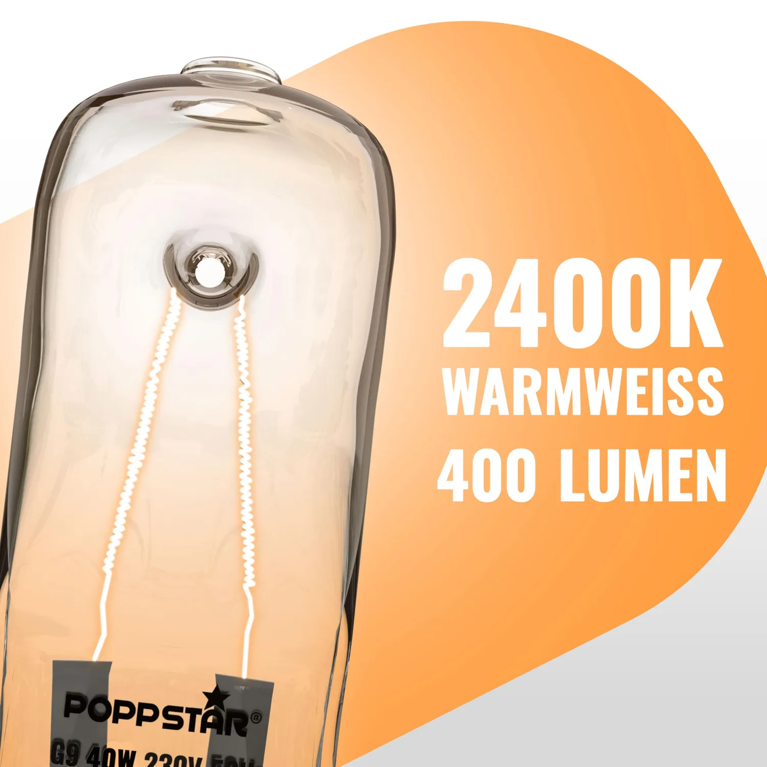 Poppstar Backofenlampe G9 40W 4er-Pack warmweiß 300°C