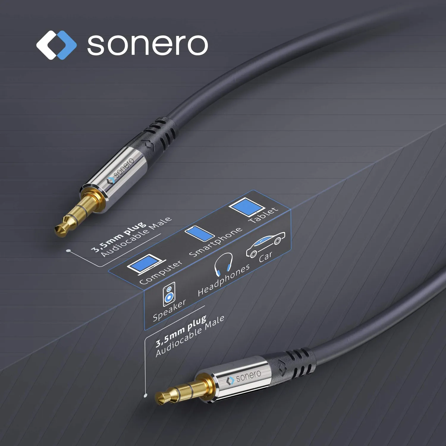 Sonero Premium S-AC500-125 Klinkenkabel 12,5 m schwarz