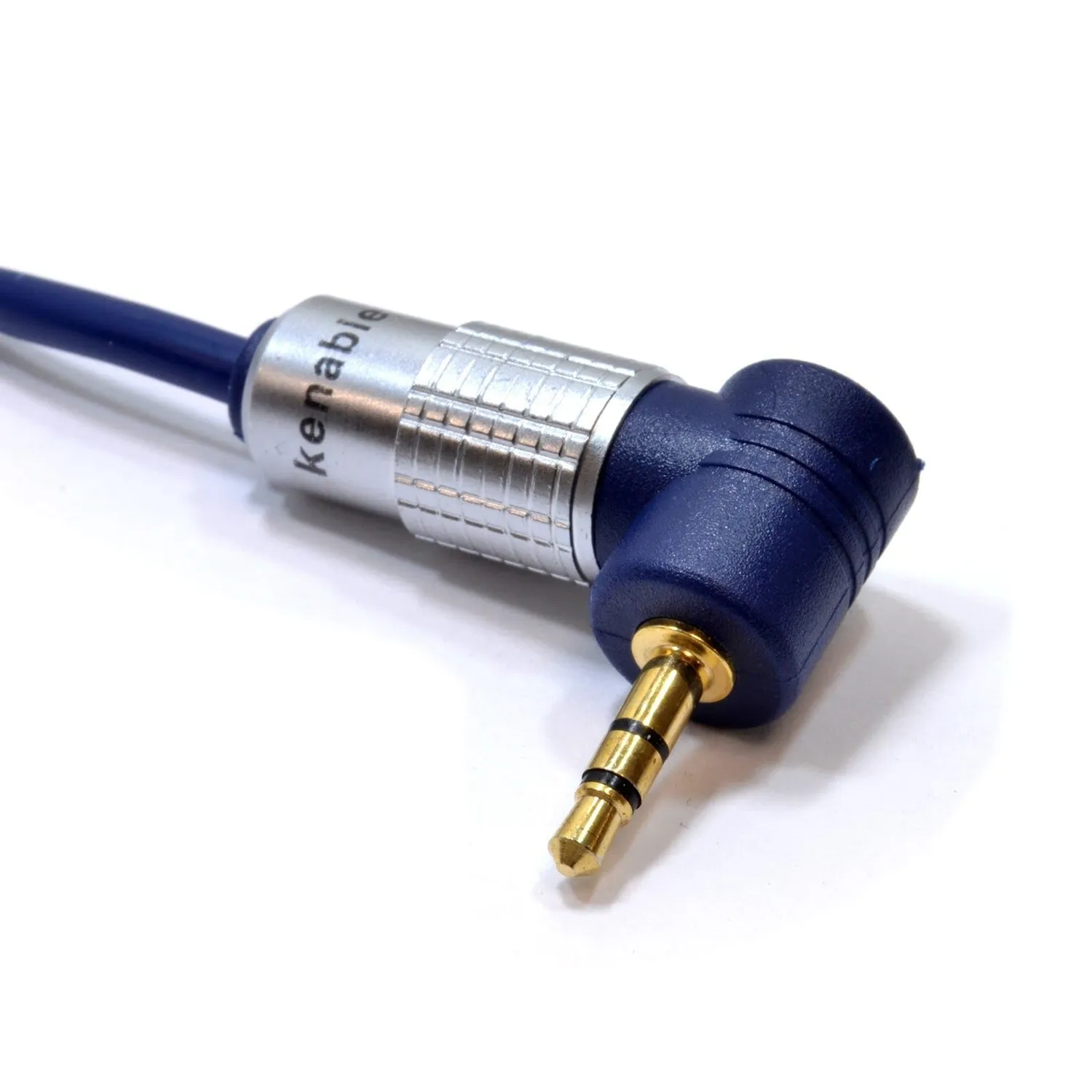 Kenable Winkel 3,5mm Klinken AUX Kabel 5m dunkelblau OFC