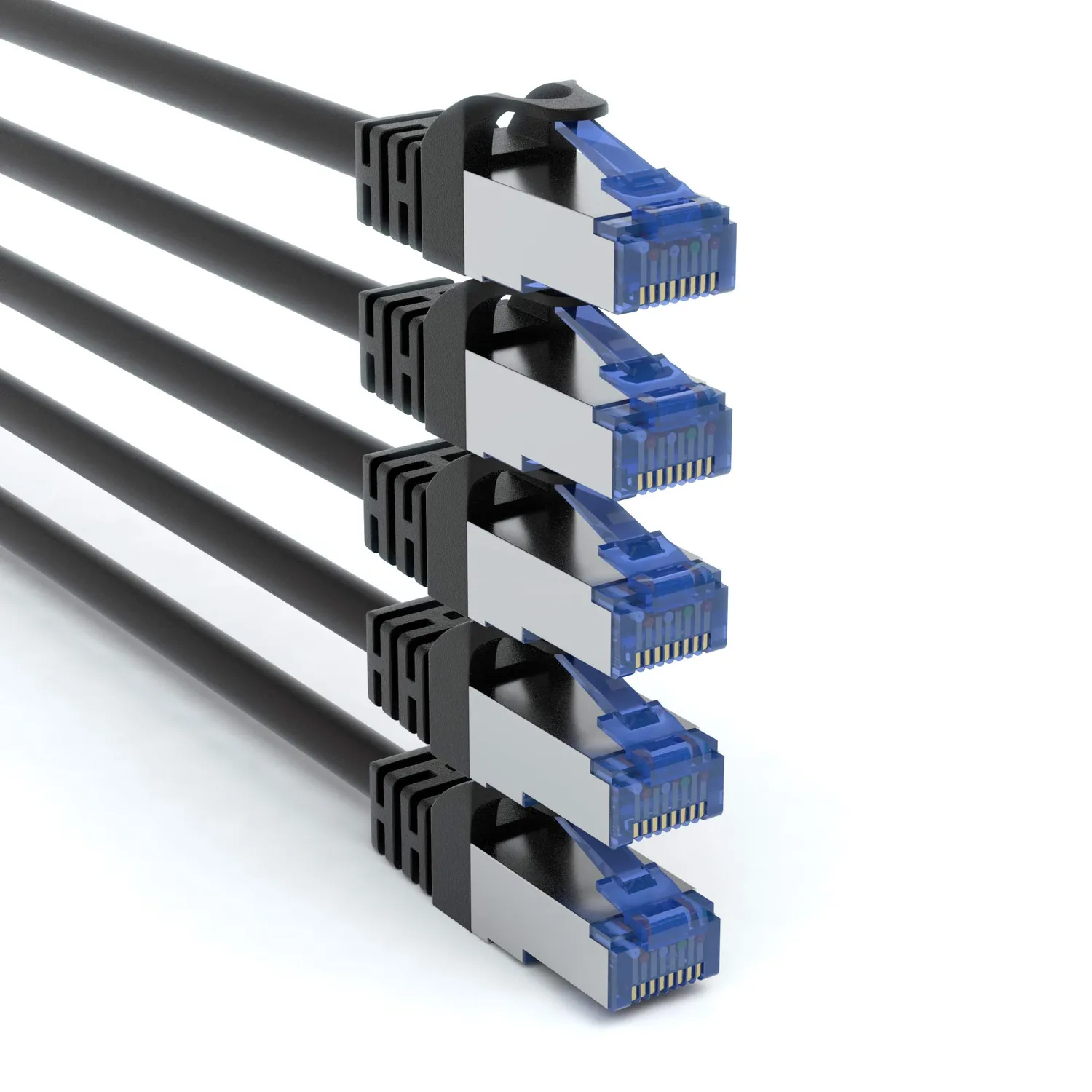 JAMEGA Cat.7 Netzwerkkabel 0,5m 10er-Set weiß 10 Gbit/s
