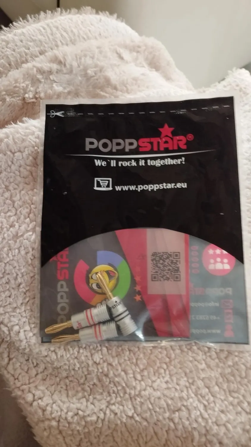 Poppstar Bananenstecker High End 24k 2er rot schwarz 6mm²