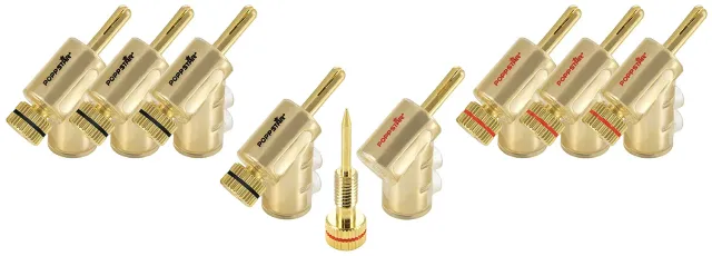 Poppstar Bananenstecker gewinkelt 24K 8 Stück
