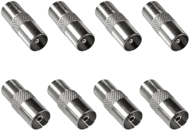 Poppstar SAT Adapter Koax Antenne 8 Stück silber