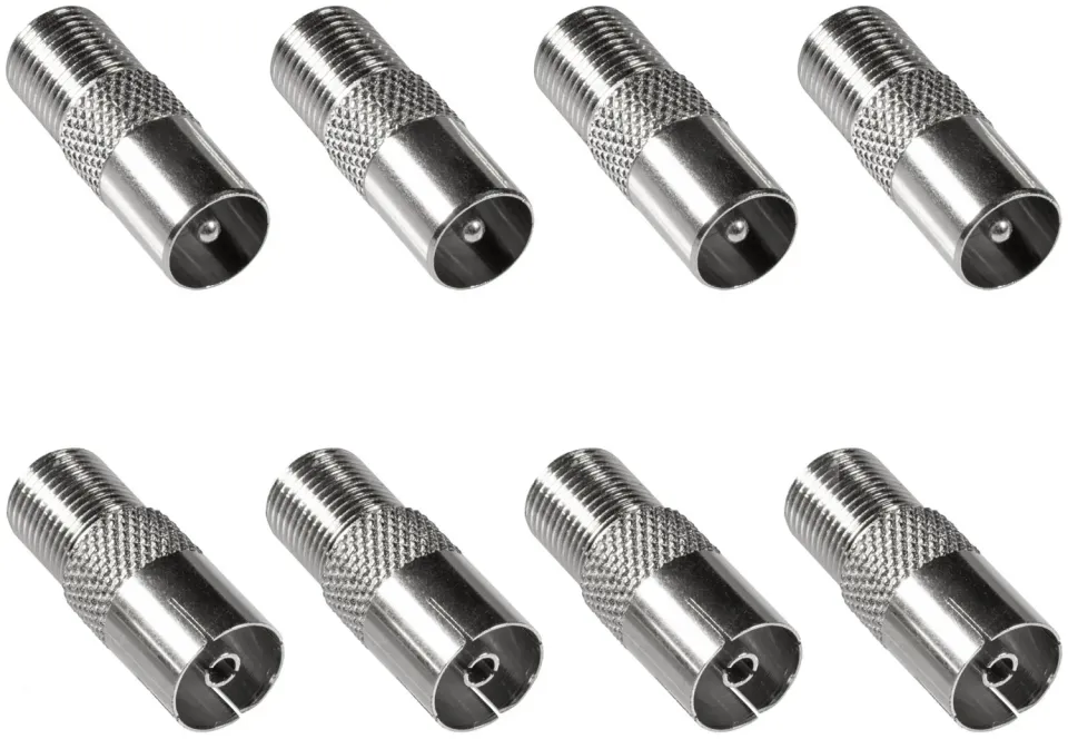 Poppstar SAT Adapter Koax Antenne 8 Stück silber