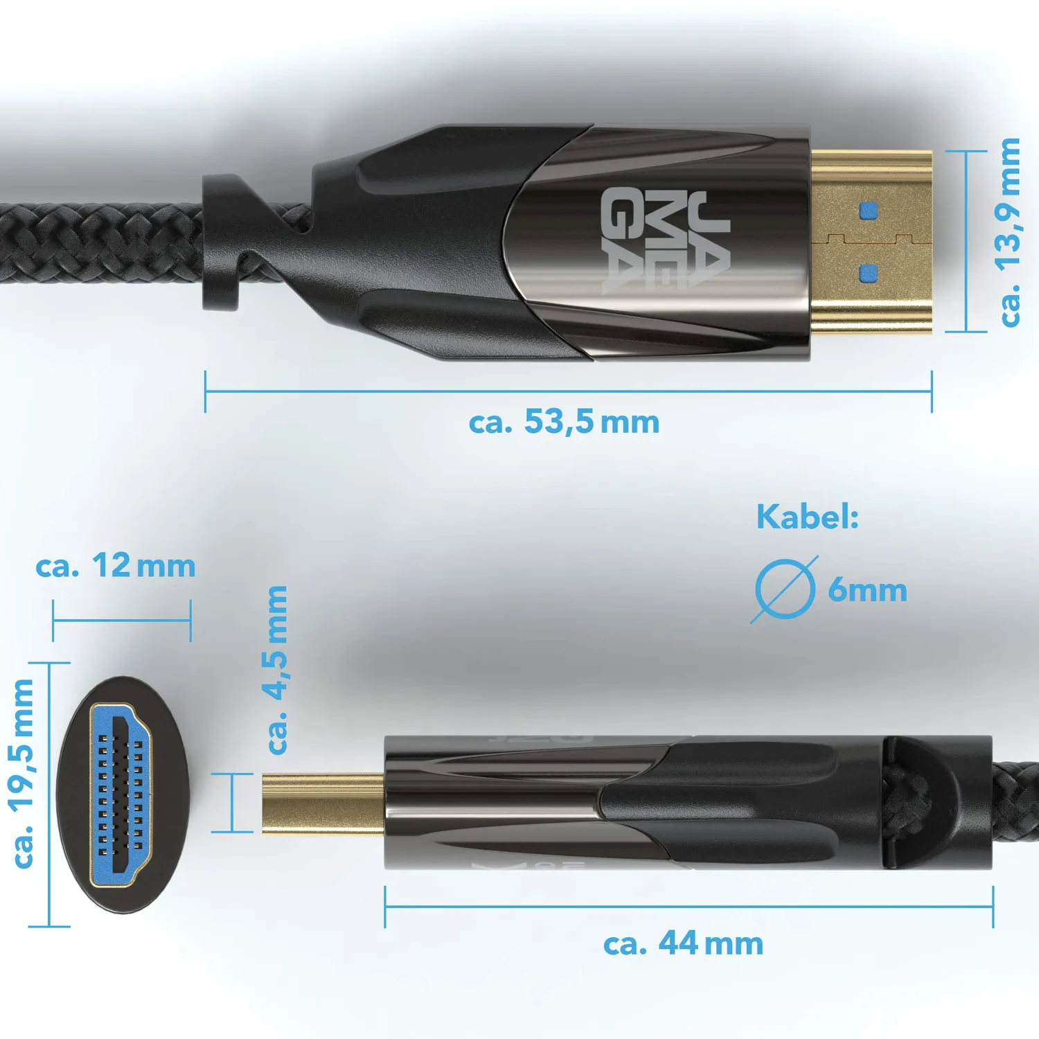 Jamega Black Series HDMI Kabel 2.0 High Speed 0,5 m
