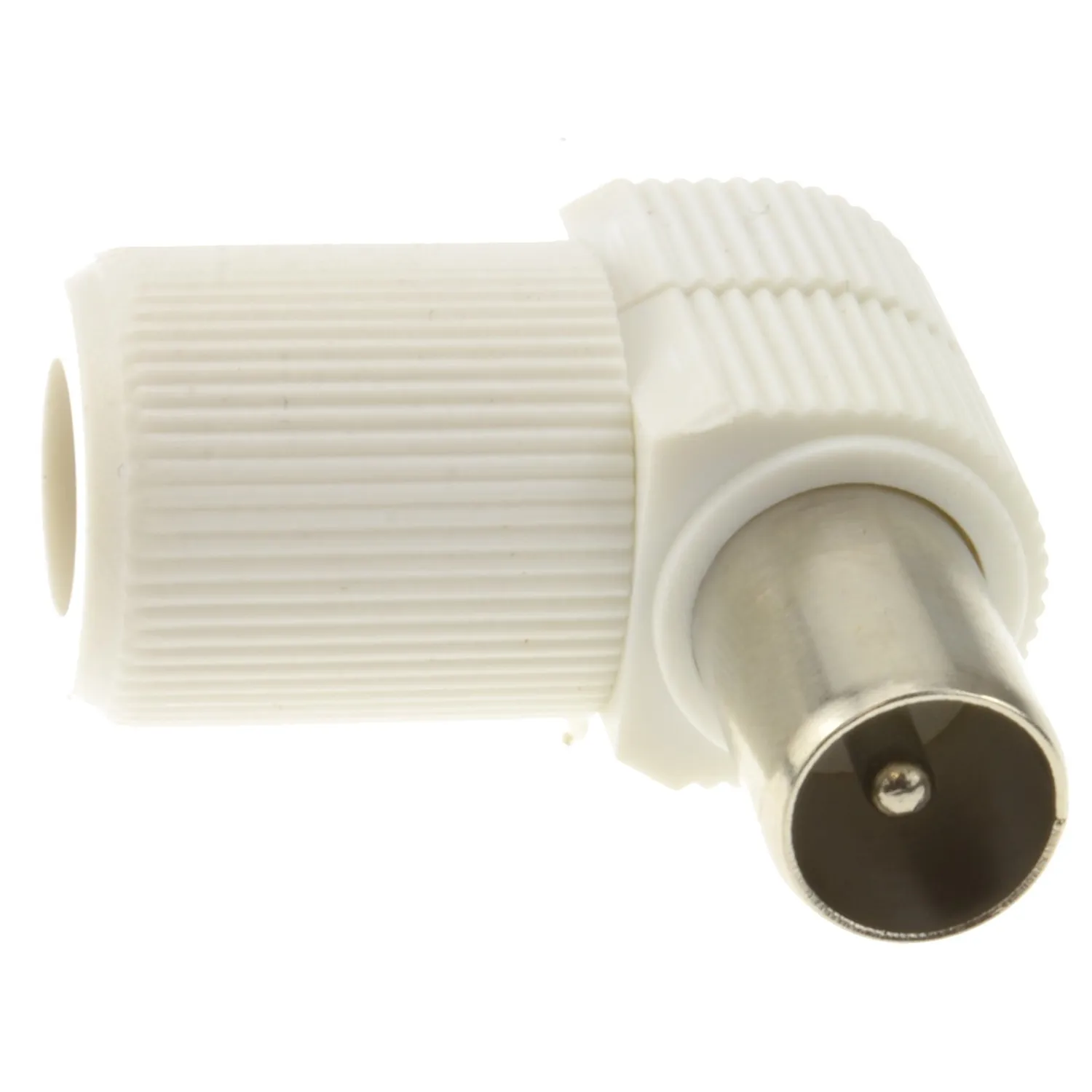 kenable RF Koaxial Winkelstecker weiß Plug RG6