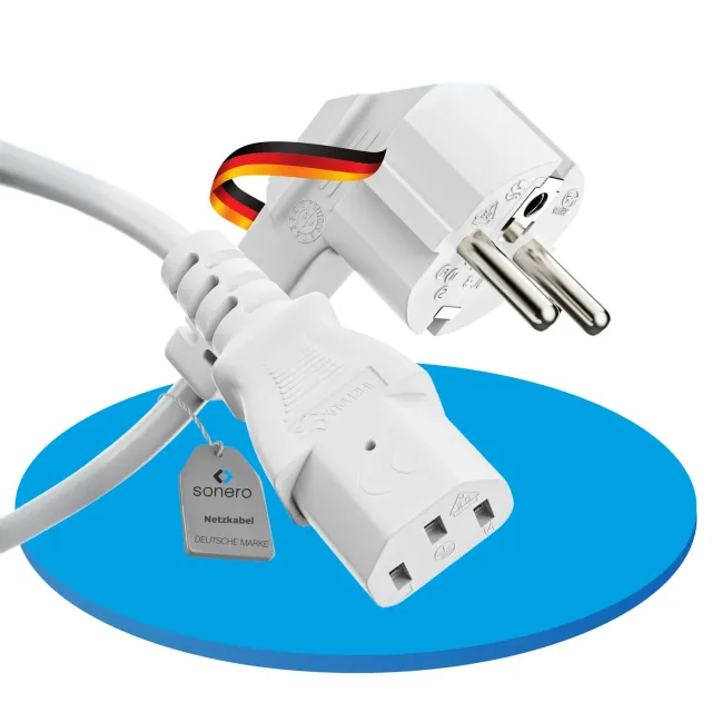 Sonero X-SKW-C13G-100W Kaltgerätekabel 10m weiß C13