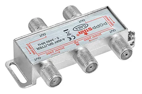 Poppstar Sat-Verteiler 4-fach F-Buchse 5-2450 MHz