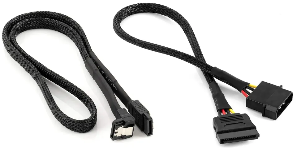 Poppstar SATA III Kabelset 60cm + Molex 30cm schwarz