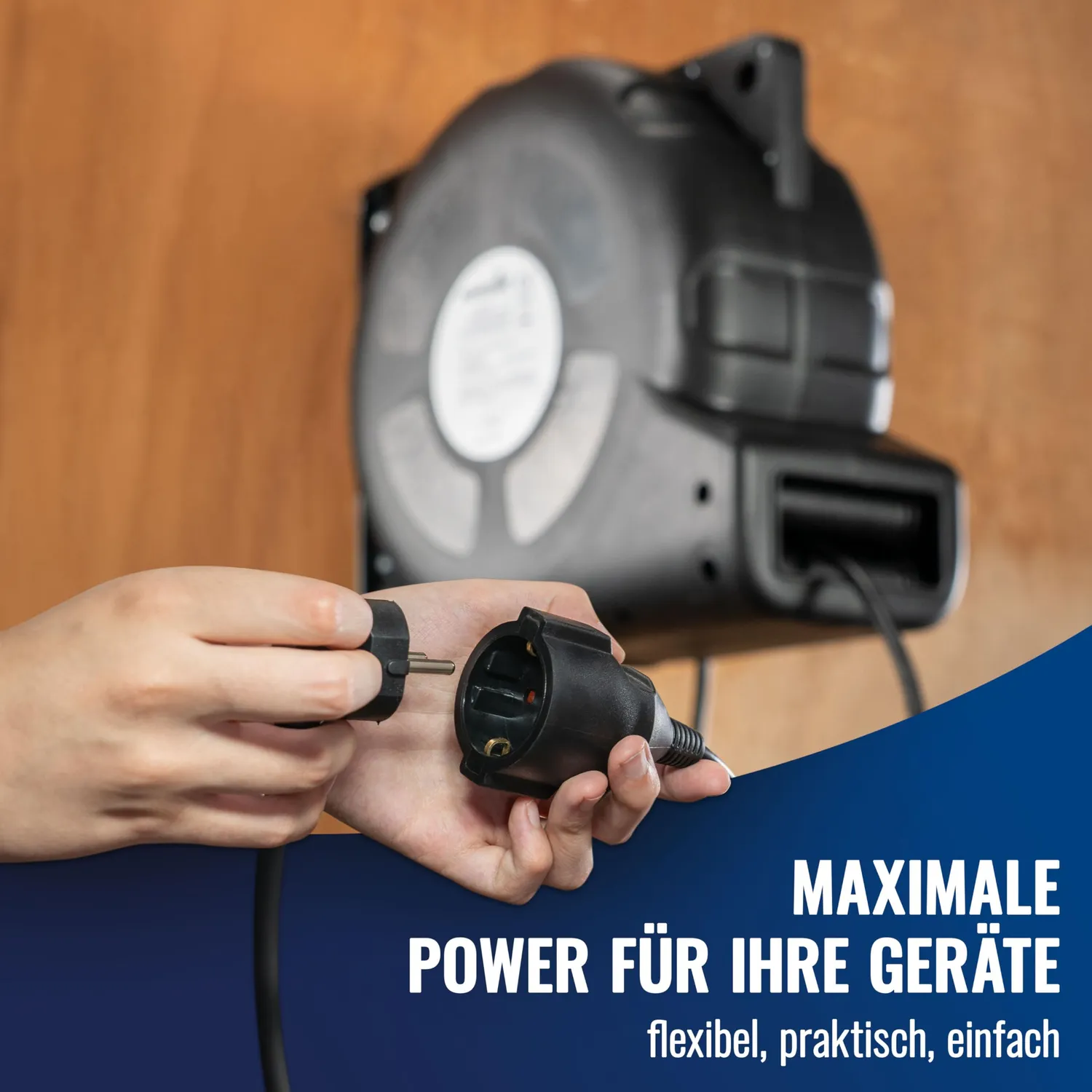 Poppstar Kabelaufroller 20m Kabeltrommel 3000W IP20 22m