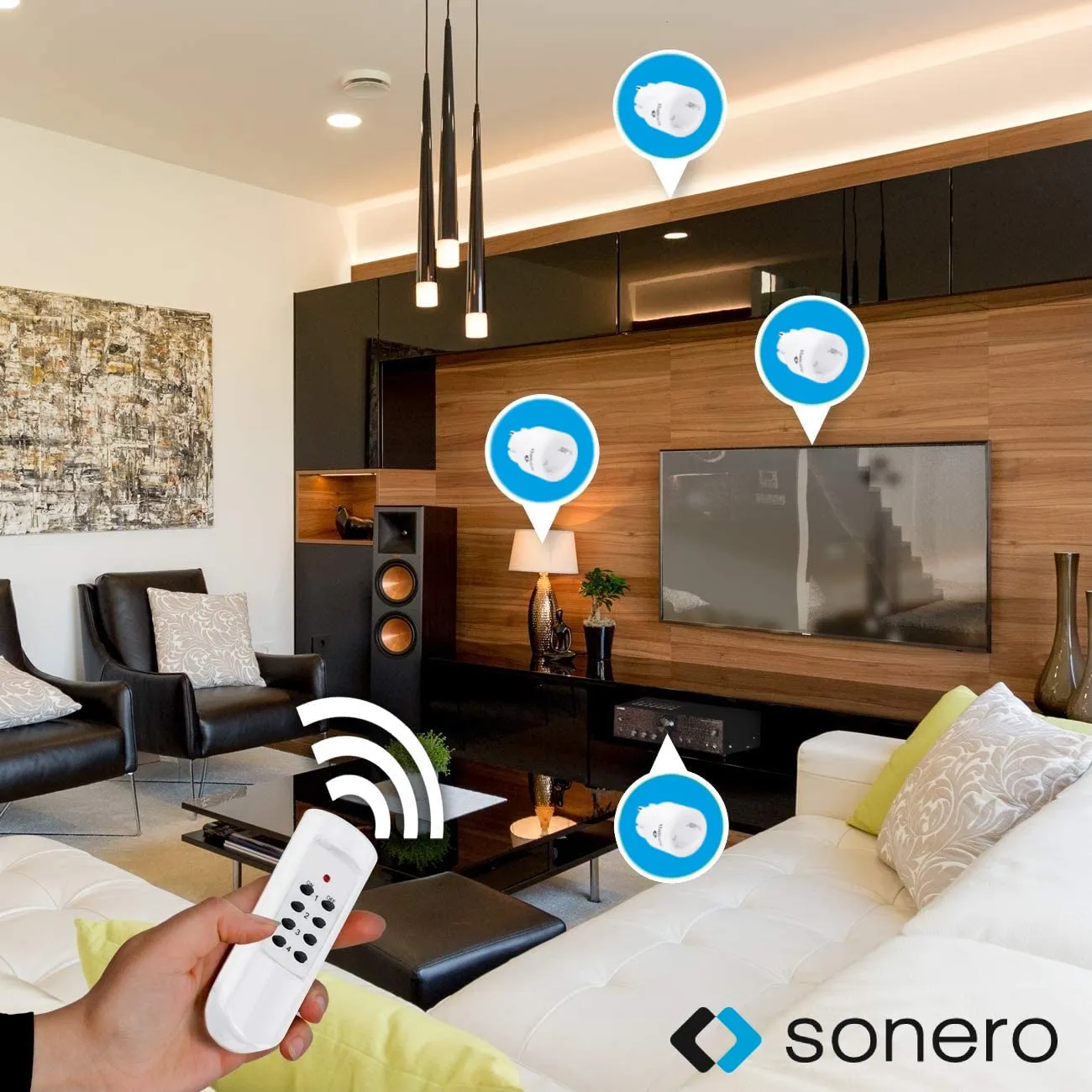 Sonero S-RCS104 Funksteckdosen Set 4er weiß 2300W Innen