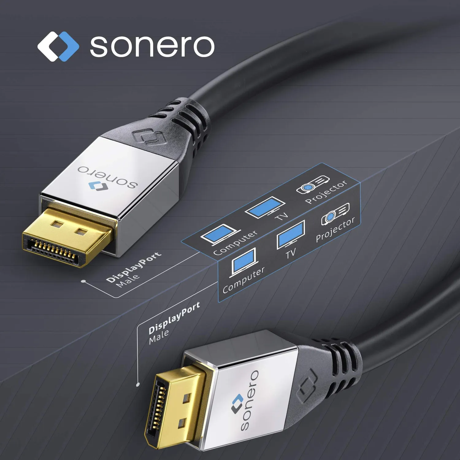 Sonero Premium S-DC000-010 DisplayPort Kabel 1m schwarz 4K