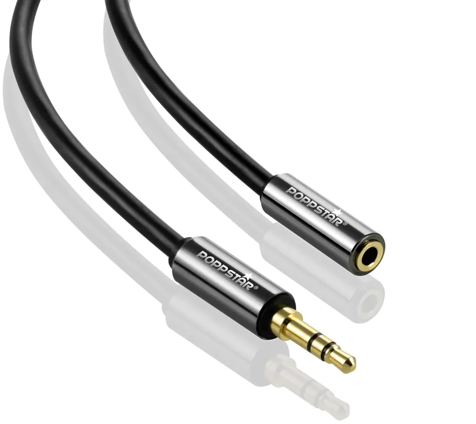 Poppstar Audiokabel Klinke Verlängerung 3,5mm 2m