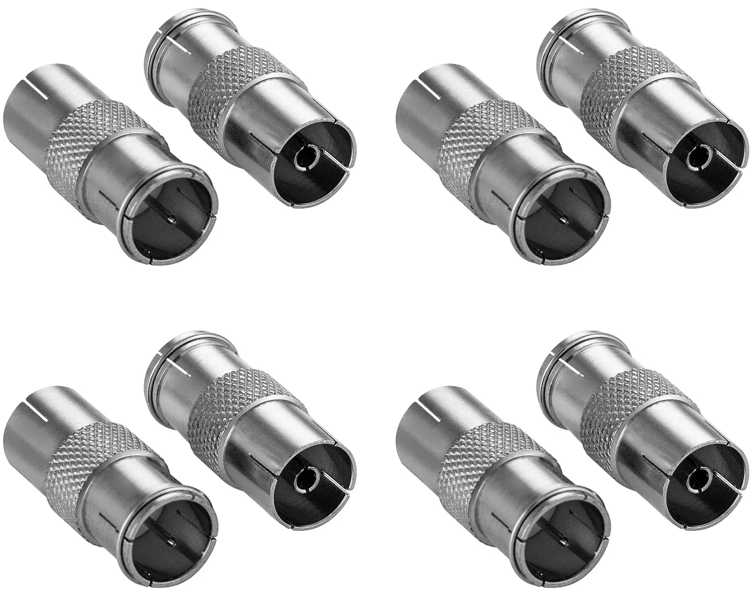 Poppstar SAT Adapter F-Quick auf IEC-Buchse 2x silber
