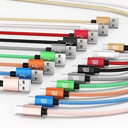JAMEGA USB C auf USB-A Kabel 1 m blau Nylon