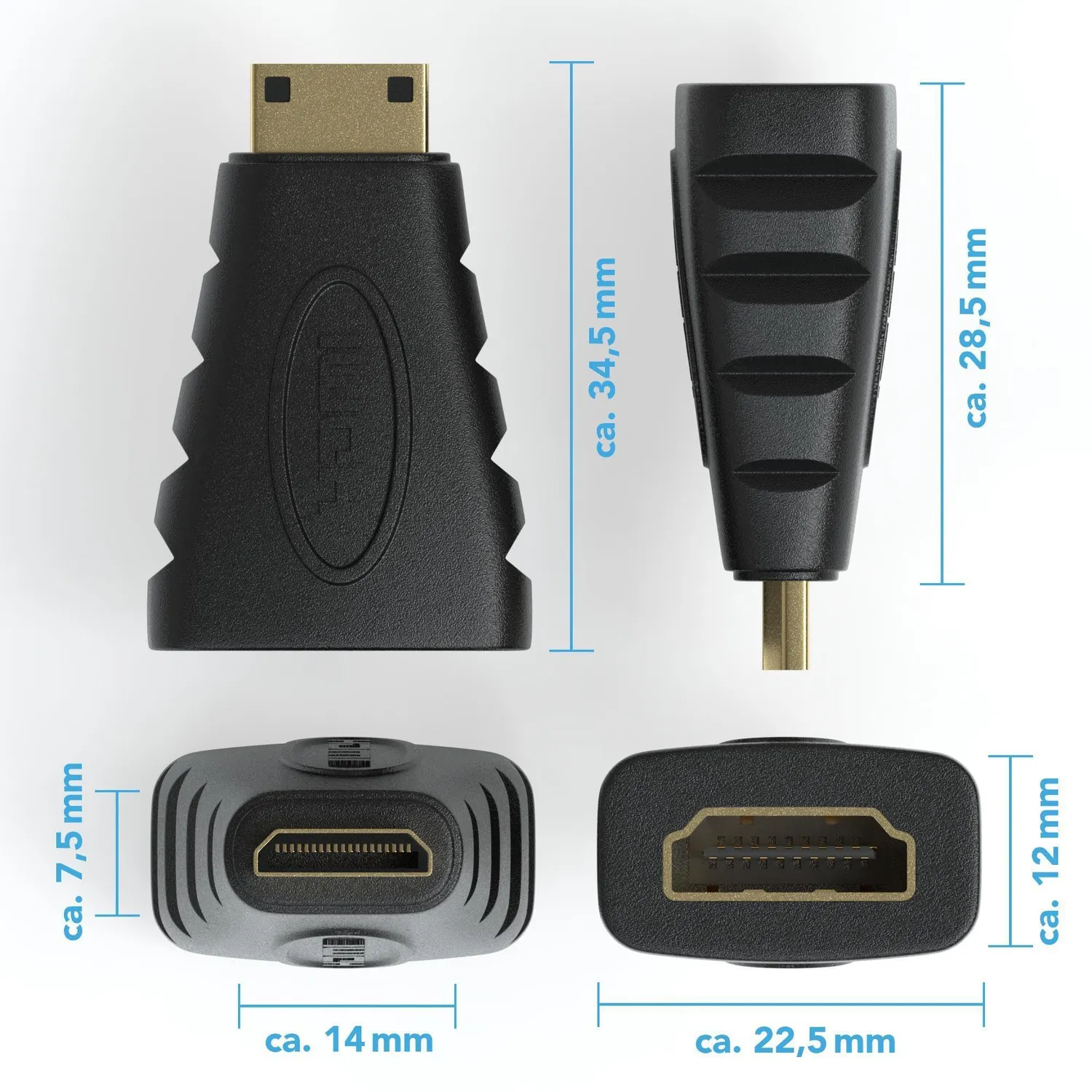 JAMEGA Mini HDMI auf HDMI Adapter 1er Pack 4K