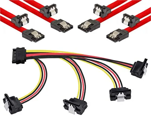 Poppstar SATA Kabel Set 0,5 m mit Stromverteiler