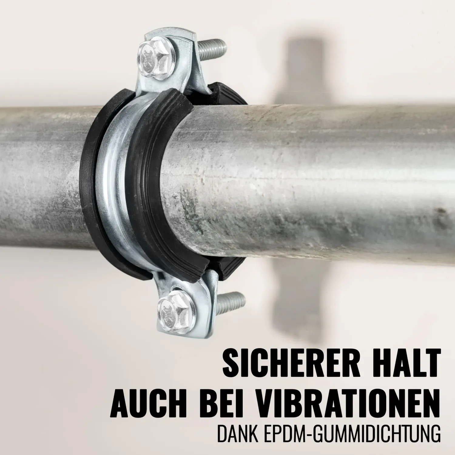 Poppstar Rohrschellen 57-61 mm 10er Set verzinkt mit Gummi