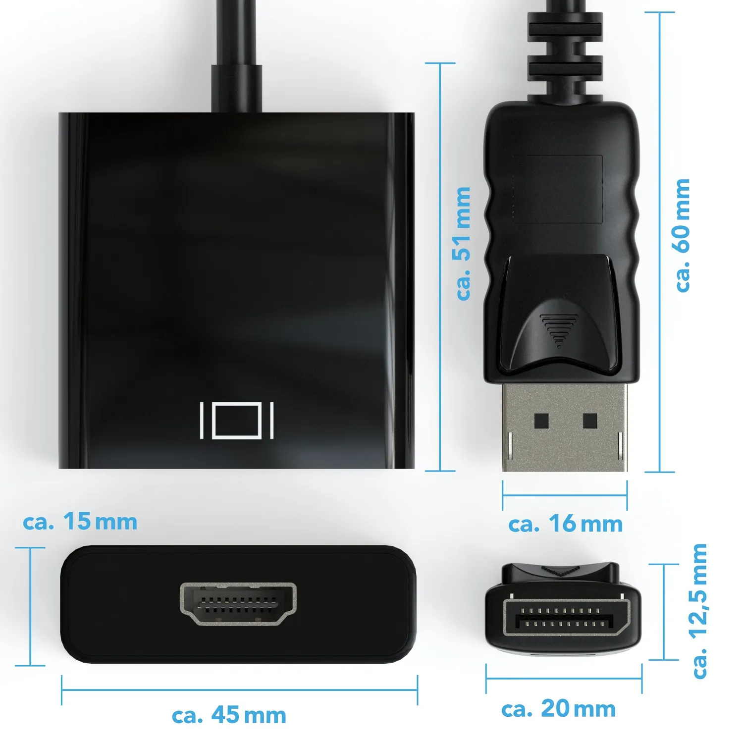 Jamega DisplayPort auf HDMI Adapter schwarz