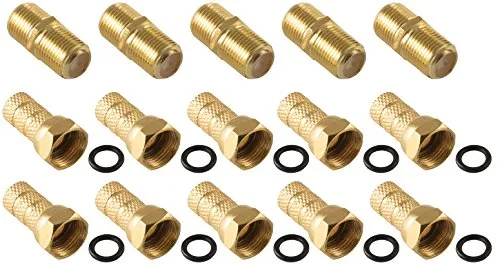 Poppstar Coax Set F-Stecker 15-teilig vergoldet wetterfest